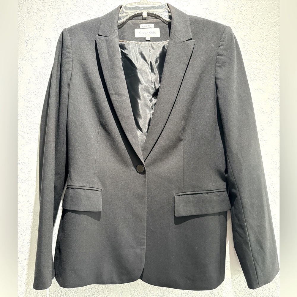 Calvin Klein Stretch Women’s One Button Blazer
